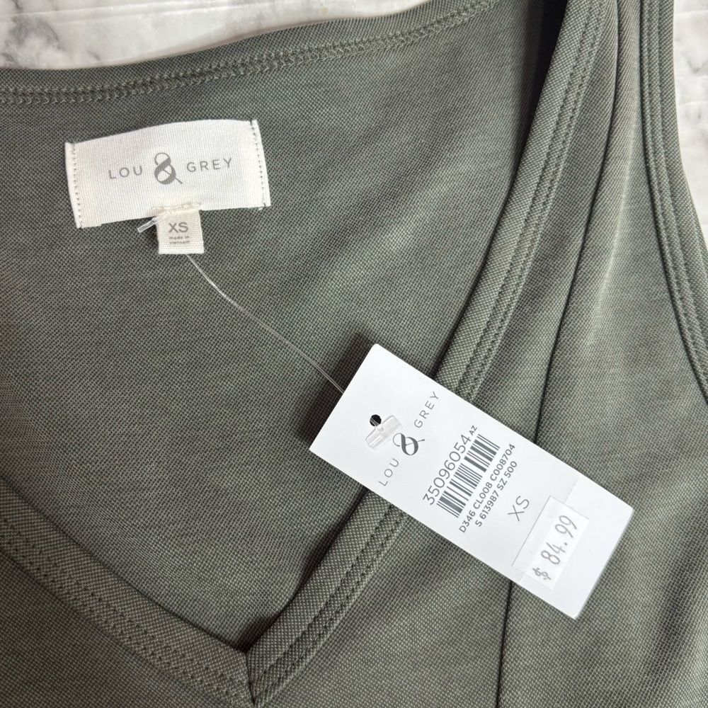 Lou & Grey Long Green Maxi Dress Bodice detail new with tags NWT XS Sleeveless - Picture 5 of 6